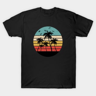 80s Sunset Palm Trees T-Shirt